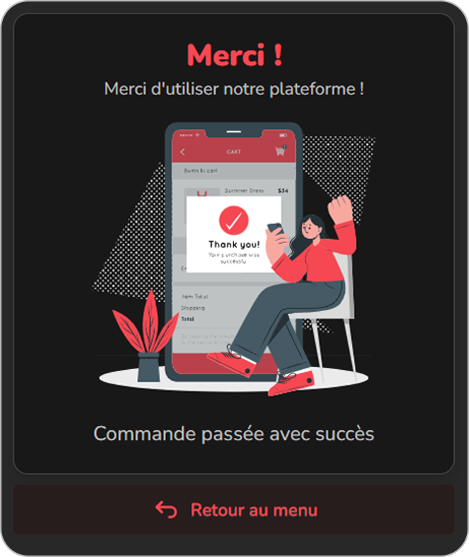 Interface mobile du SaaS pour restaurateurs marocains