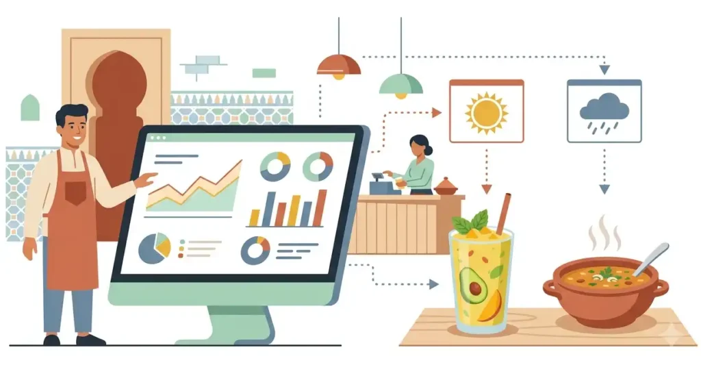 Logiciel de gestion restaurant analysant les ventes et les tendances afin d’anticiper les besoins et réduire le gaspillage alimentaire.